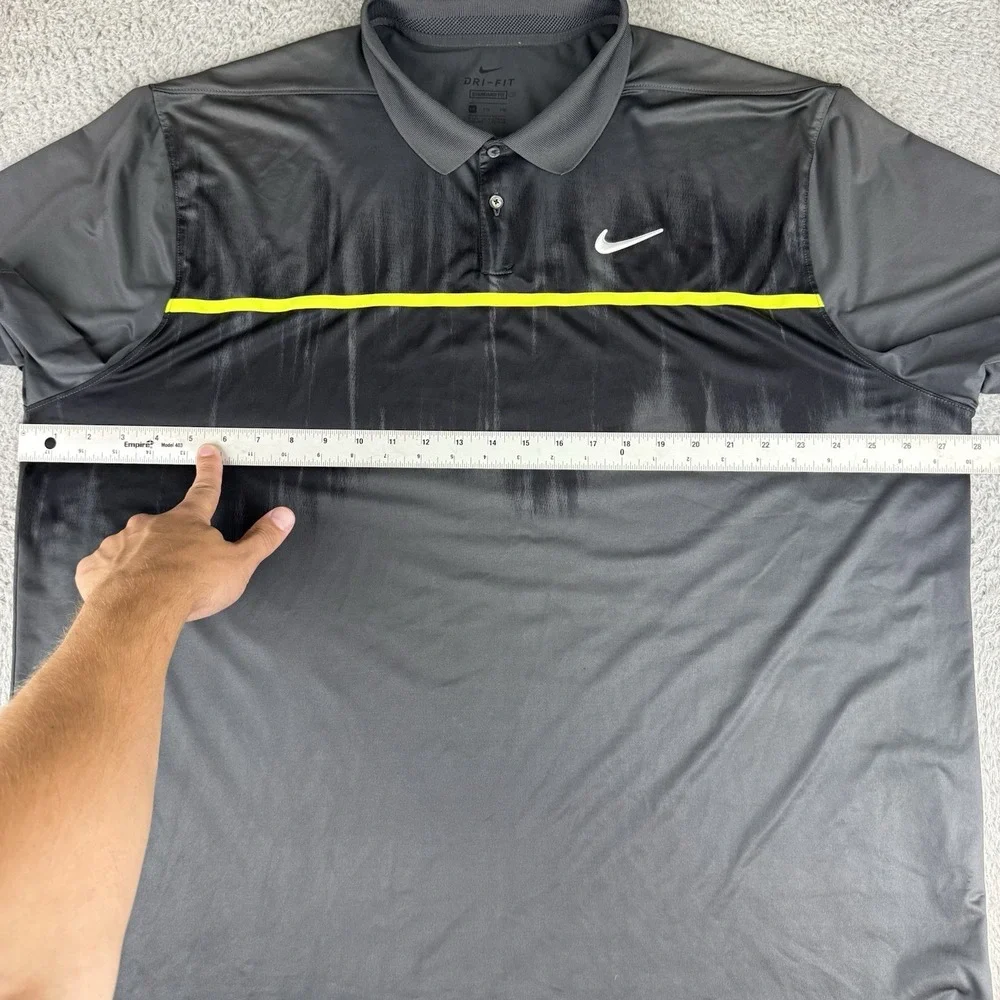 Nike Dri-FIT Polo Shirt Mens Xxl Gray CN6806-070 Golf Performance Athletic